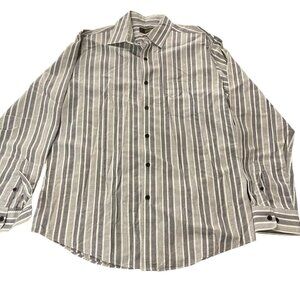Tasso Ella Men's Collared Striped Button-Up Long Sleeve Shirt